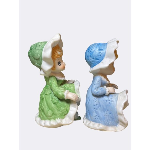 Adorable Pair Of Bisque Porcelain Girls With Bloomers - Picture 6 of 13